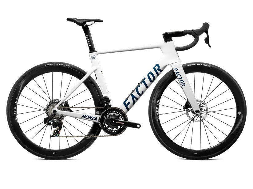 The Factor MONZA road bike delivers true race performance in an optimised, practical package.