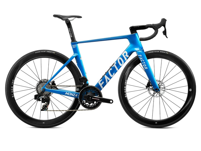 The Factor MONZA road bike delivers true race performance in an optimised, practical package.