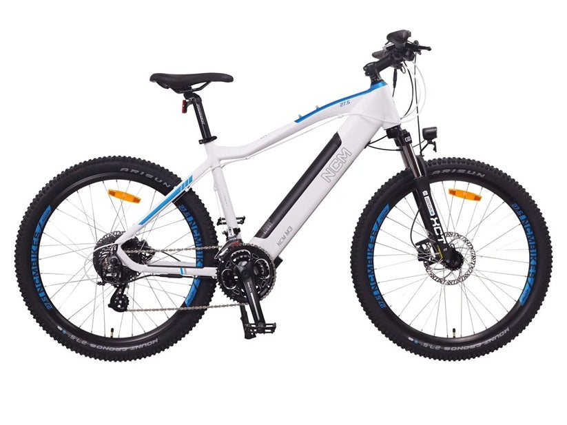 The NCM M3 is an entry-level e-mountain bike that doesn’t compromise on high-quality components.