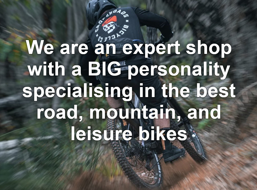 Crossroads Bicycle Co is a an expert shop with a BIG personality specialising in the best road, mountain, leisure, kids and e-bikes